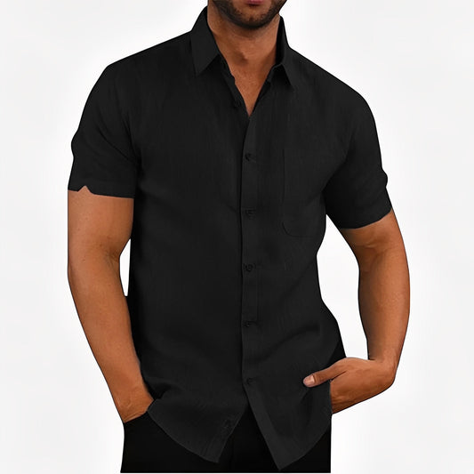 Sauvoire | Chemise Homme Lin Coton à Manches Courtes