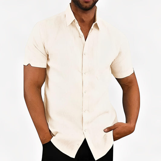 Sauvoire | Chemise Homme Lin Coton à Manches Courtes